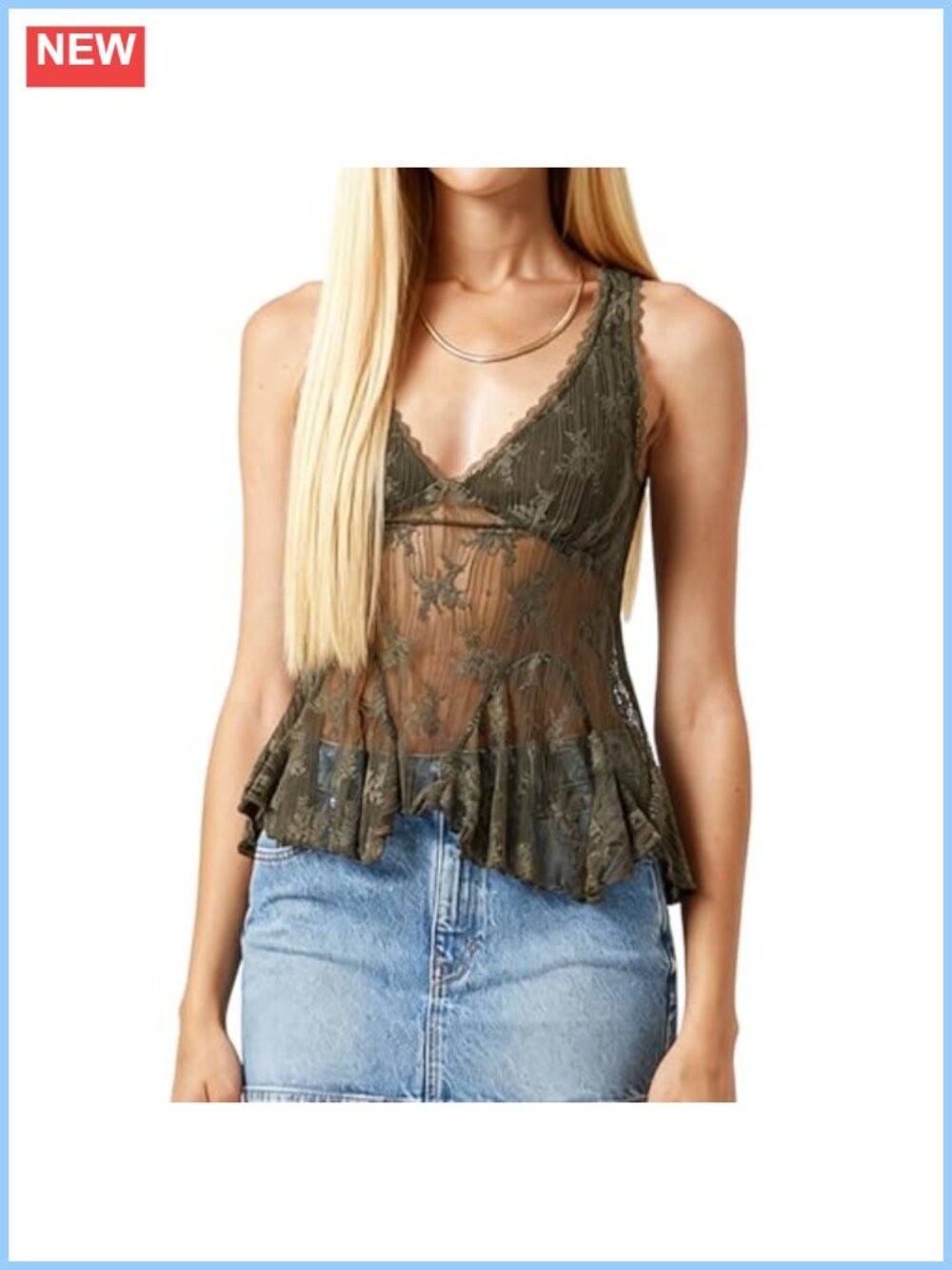 Lace Trim Ruched Slim Fit Spaghetti Strap Cami Tank Top